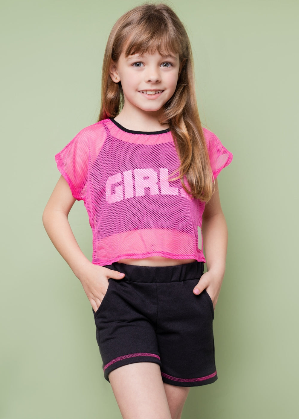 CONJUNTO INFANTIL MENINA SHORT SAIA MENINAS FEMININO ALGODÃO