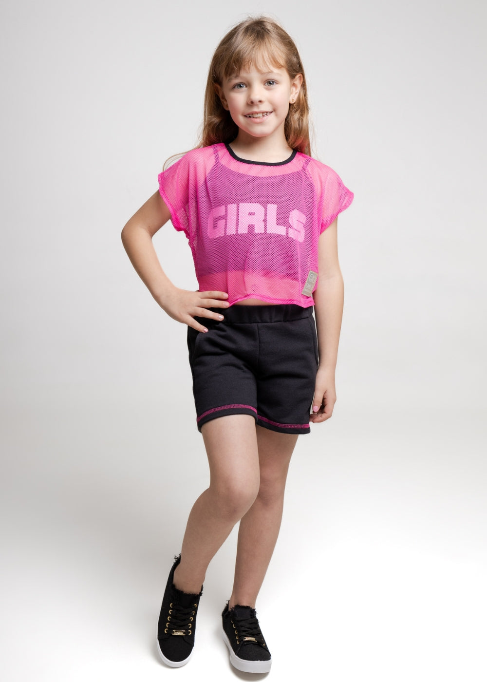 CONJUNTO INFANTIL MENINA SHORT SAIA MENINAS FEMININO ALGODÃO