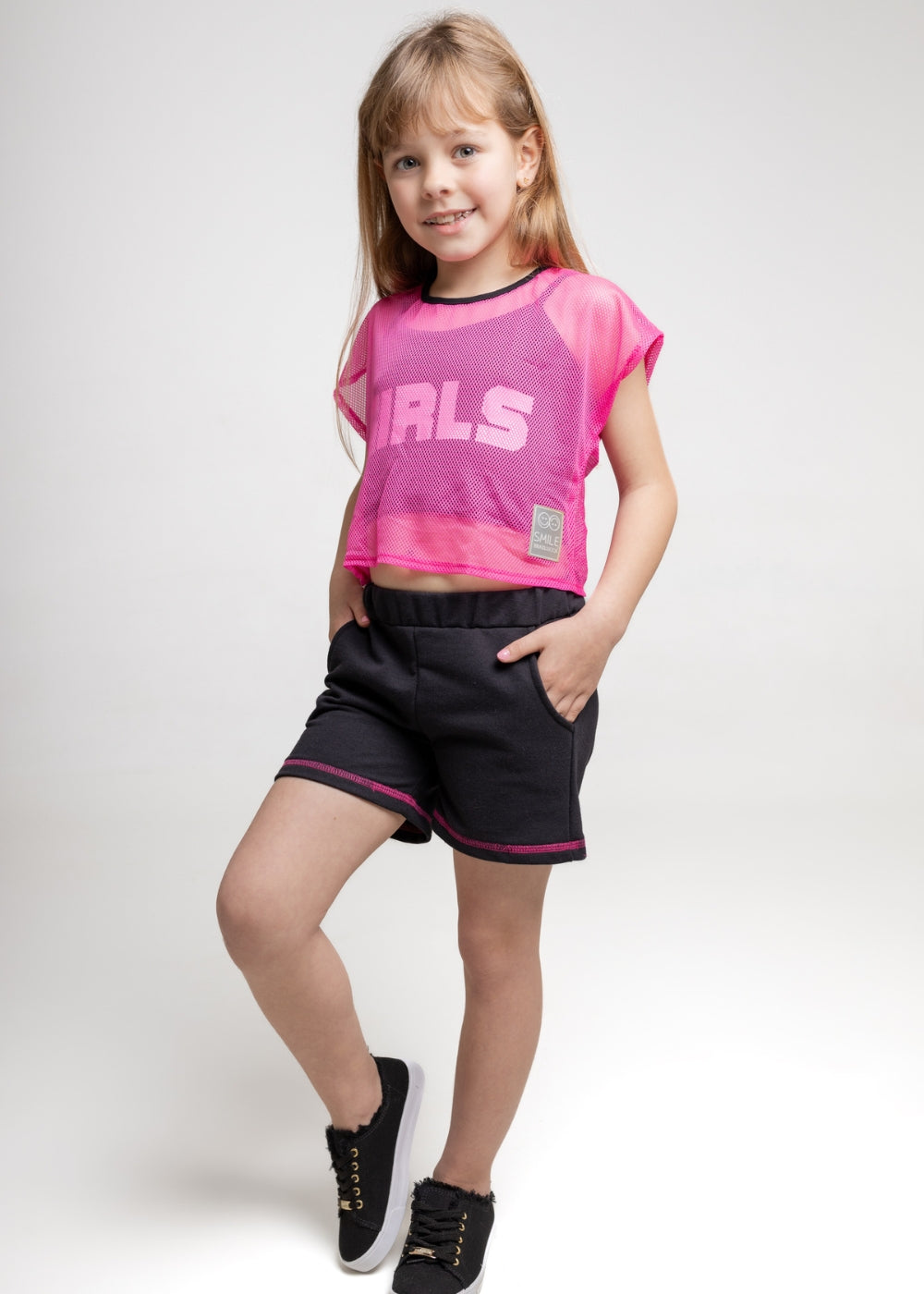 CONJUNTO INFANTIL MENINA SHORT SAIA MENINAS FEMININO ALGODÃO