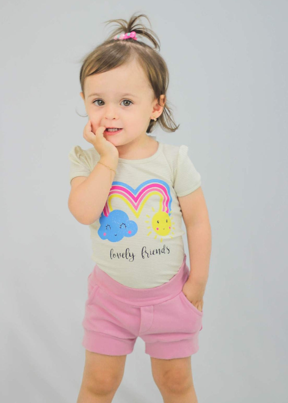 CONJUNTO INFANTIL MENINA SHORT SAIA MENINAS FEMININO ALGODÃO