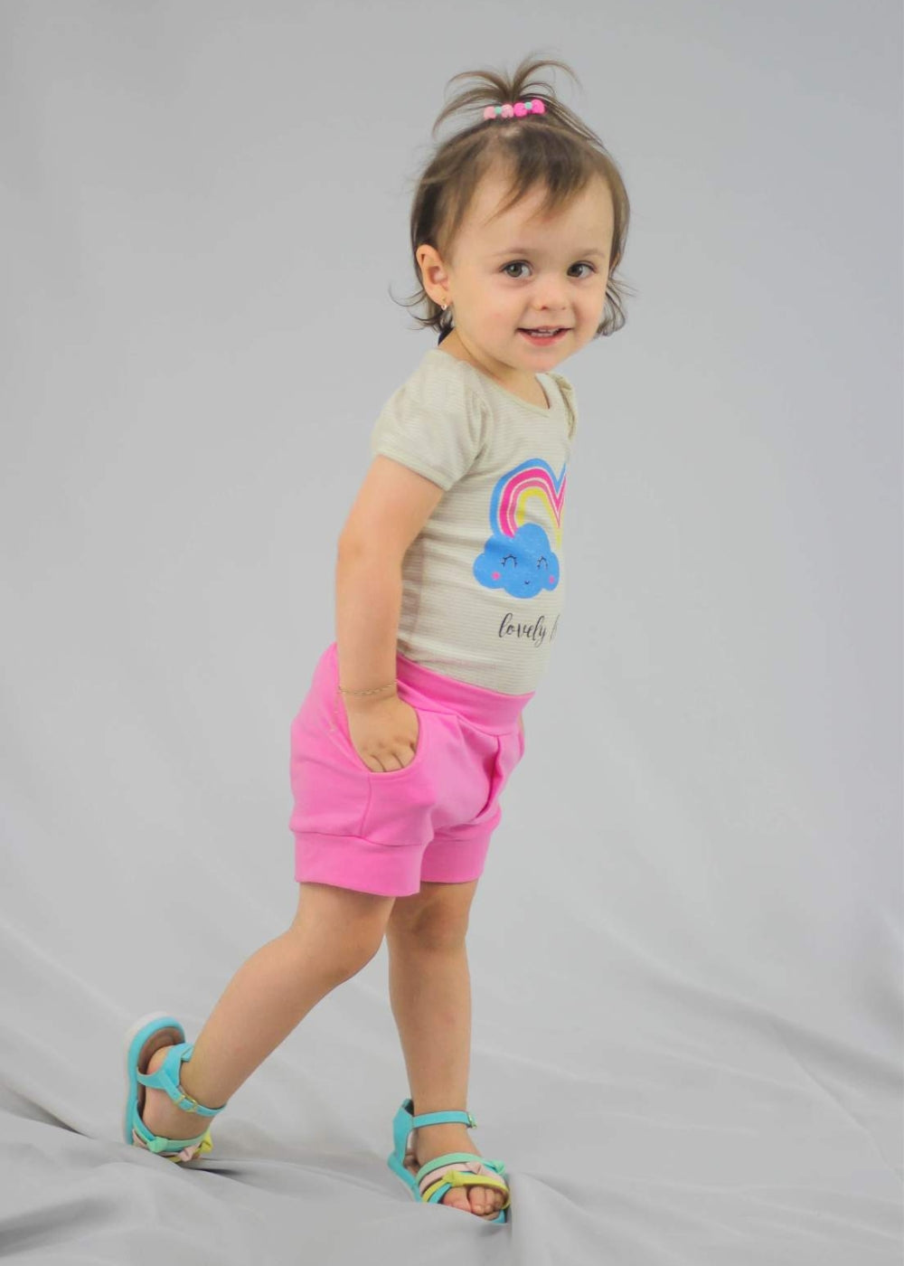 CONJUNTO INFANTIL MENINA SHORT SAIA MENINAS FEMININO ALGODÃO