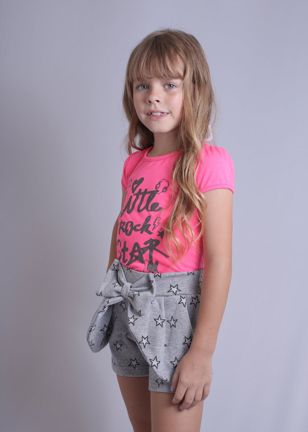 CONJUNTO INFANTIL MENINA SHORT SAIA MENINAS FEMININO ALGODÃO