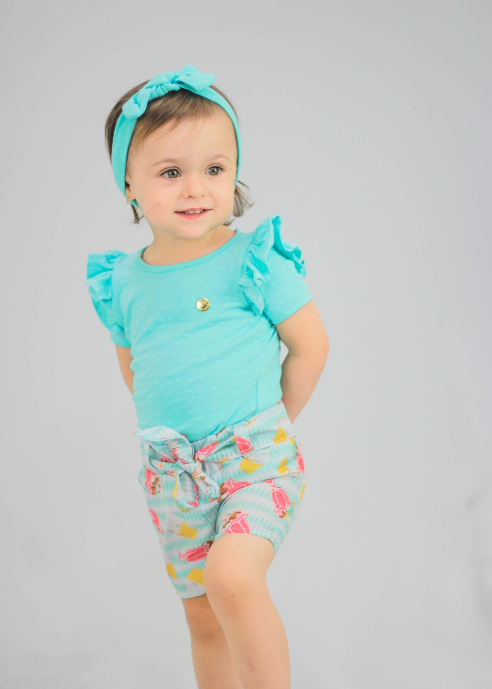 CONJUNTO INFANTIL MENINA SHORT SAIA MENINAS FEMININO ALGODÃO