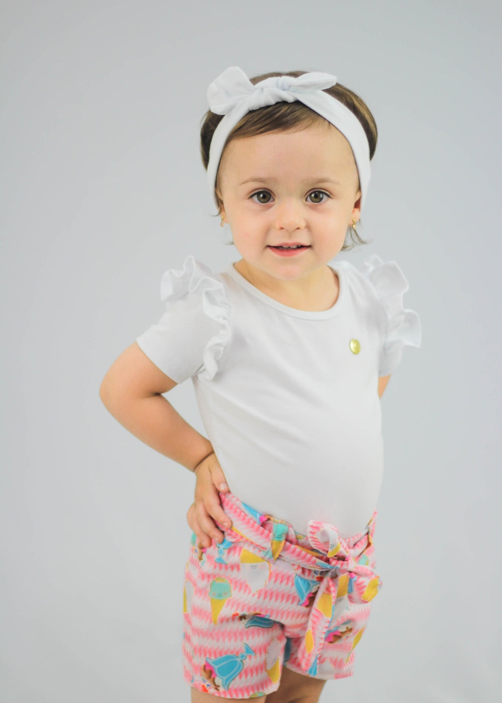 CONJUNTO INFANTIL MENINA SHORT SAIA MENINAS FEMININO ALGODÃO