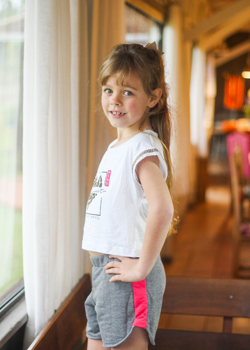 CONJUNTO INFANTIL MENINA SHORT SAIA MENINAS FEMININO ALGODÃO