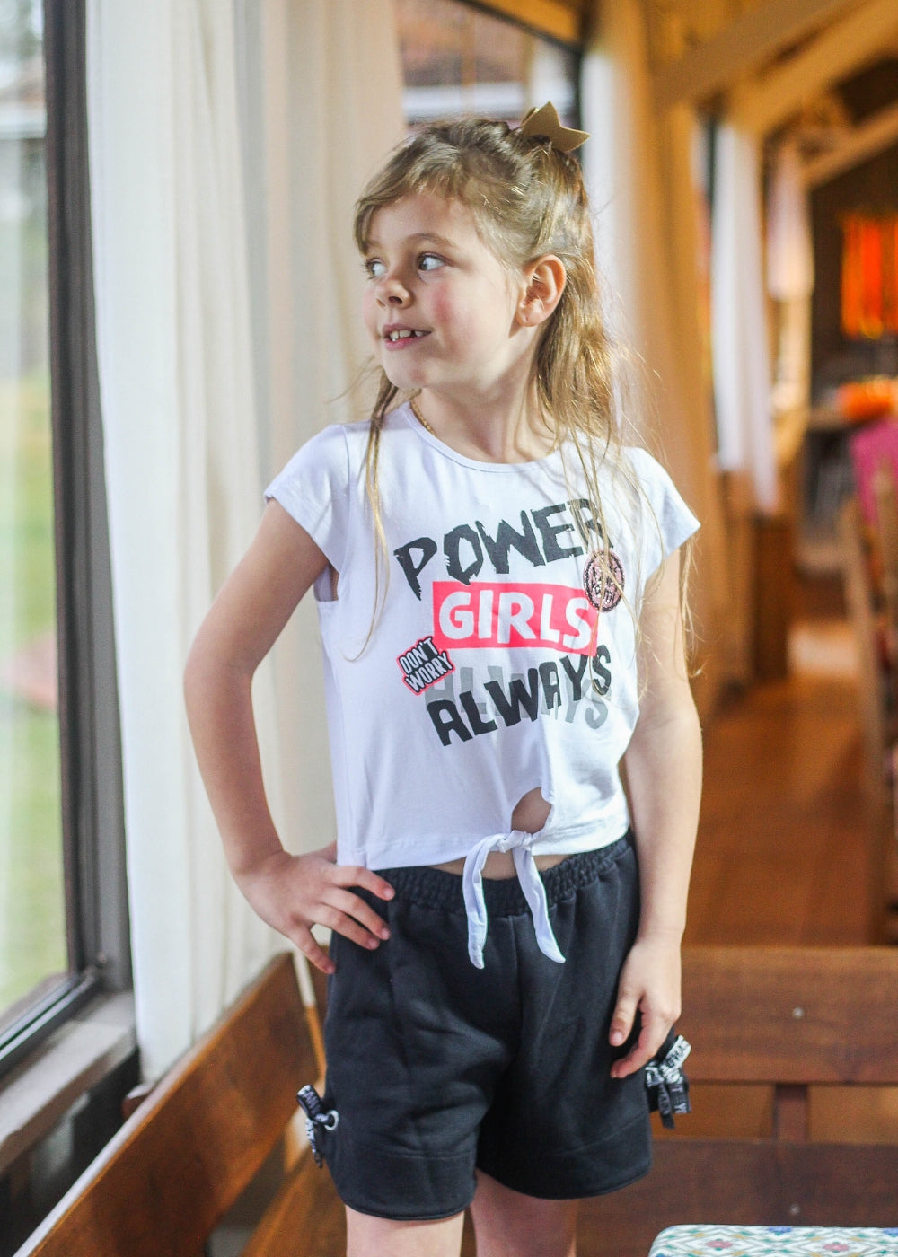 CONJUNTO INFANTIL MENINA SHORT SAIA MENINAS FEMININO ALGODÃO