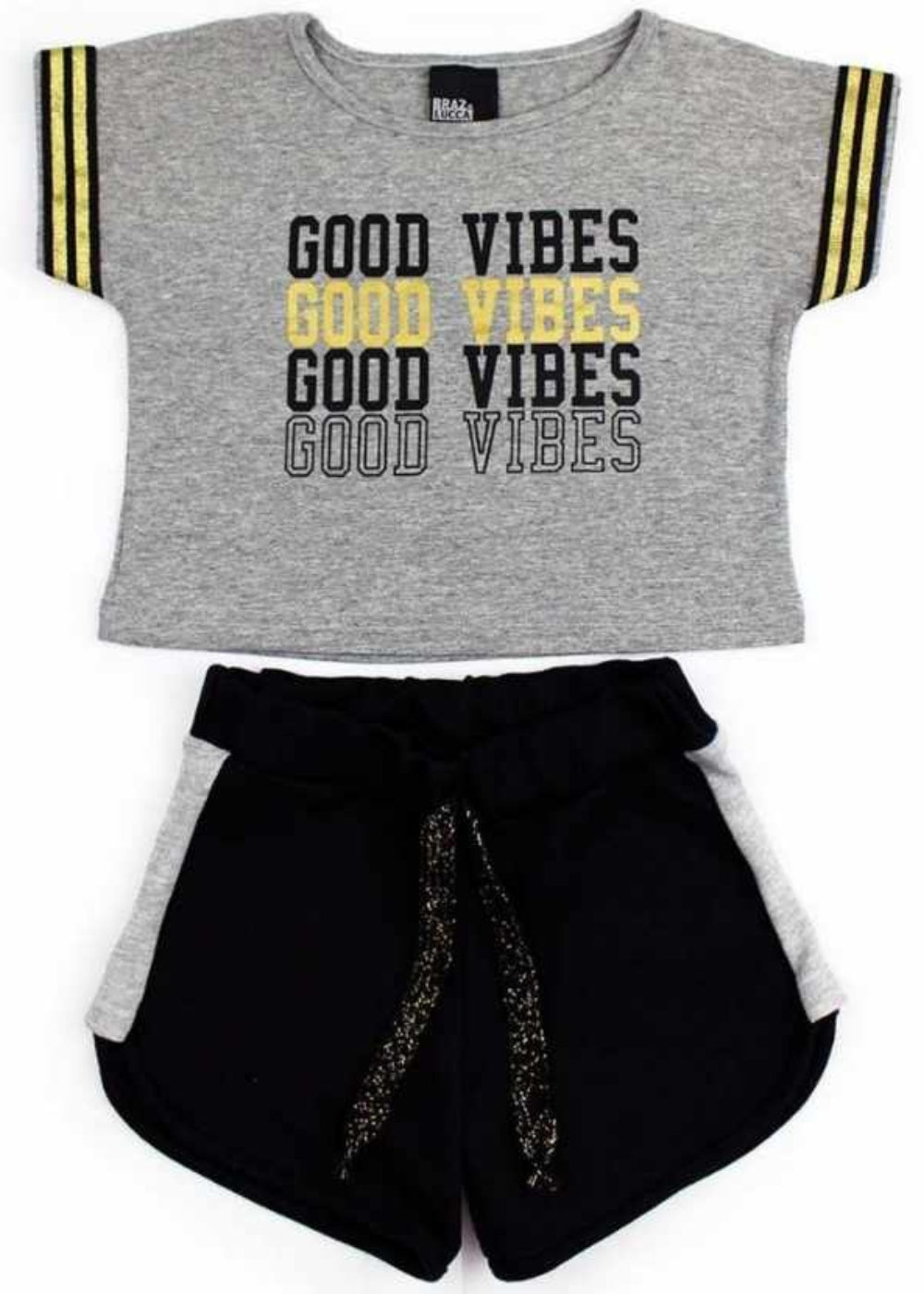 CONJUNTO INFANTIL MENINA SHORT SAIA MENINAS FEMININO ALGODÃO