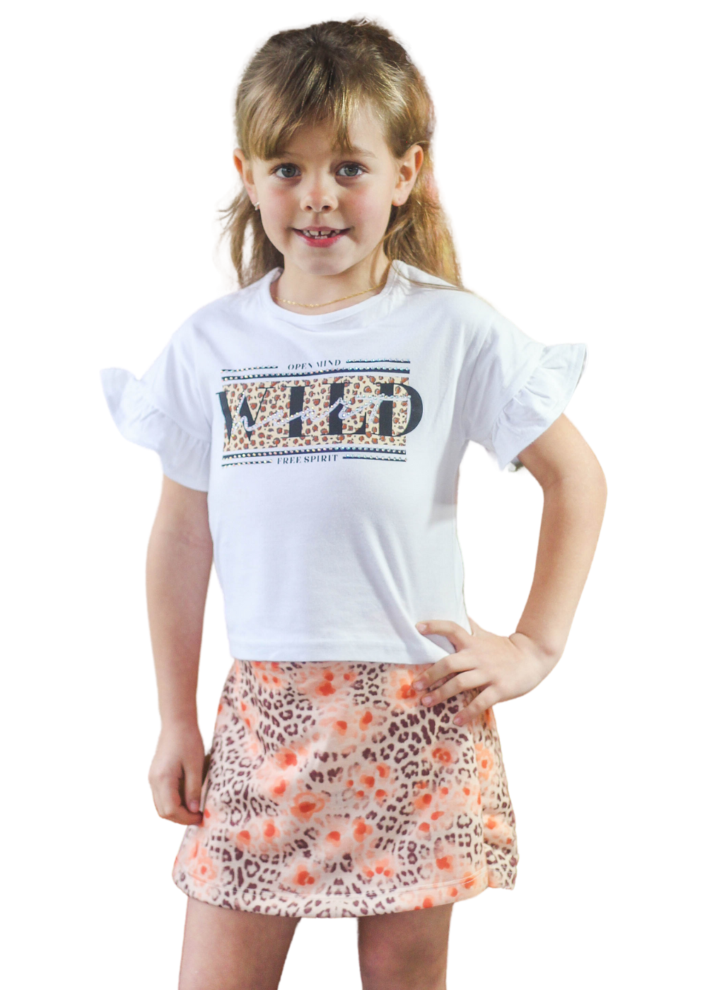 CONJUNTO INFANTIL MENINA SHORT SAIA MENINAS FEMININO ALGODÃO