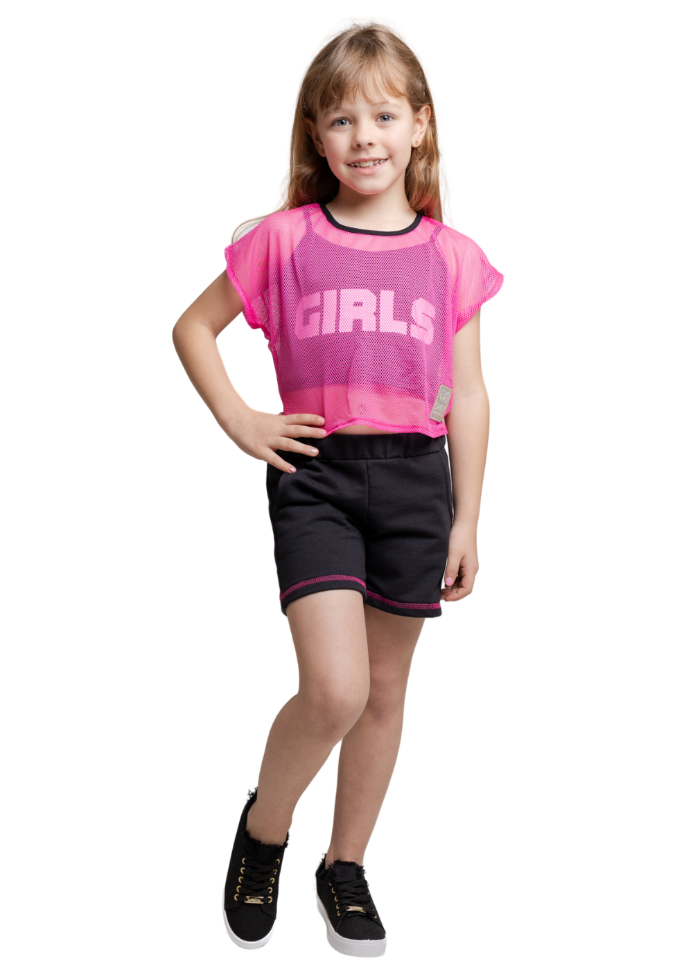 CONJUNTO INFANTIL MENINA SHORT SAIA MENINAS FEMININO ALGODÃO