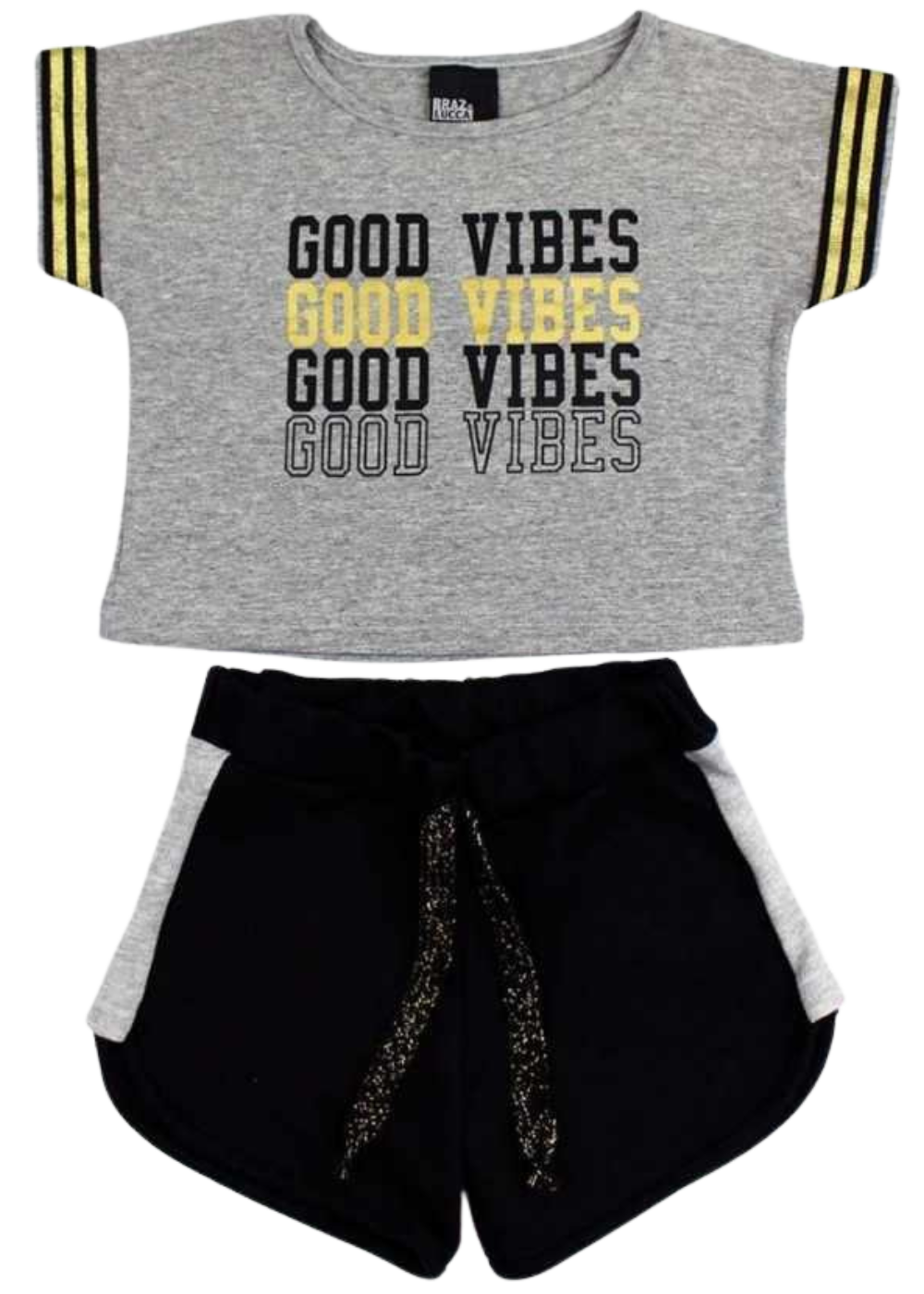 CONJUNTO INFANTIL MENINA SHORT SAIA MENINAS FEMININO ALGODÃO