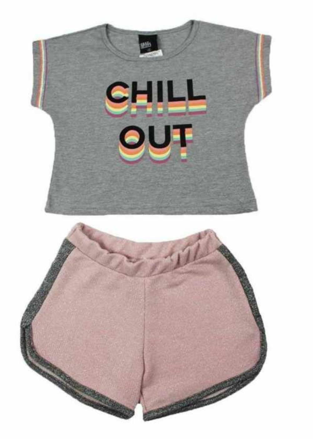 CONJUNTO INFANTIL MENINA SHORT SAIA MENINAS FEMININO ALGODÃO