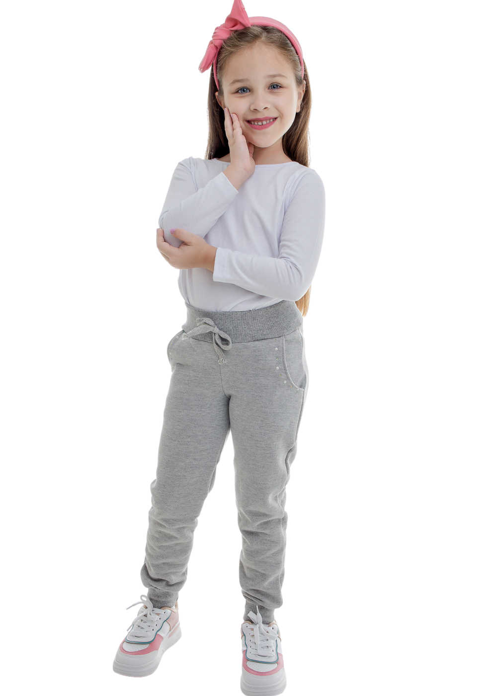 Calça Moletom Feminino Infantil Menina Juvenil Quente Para O Frio