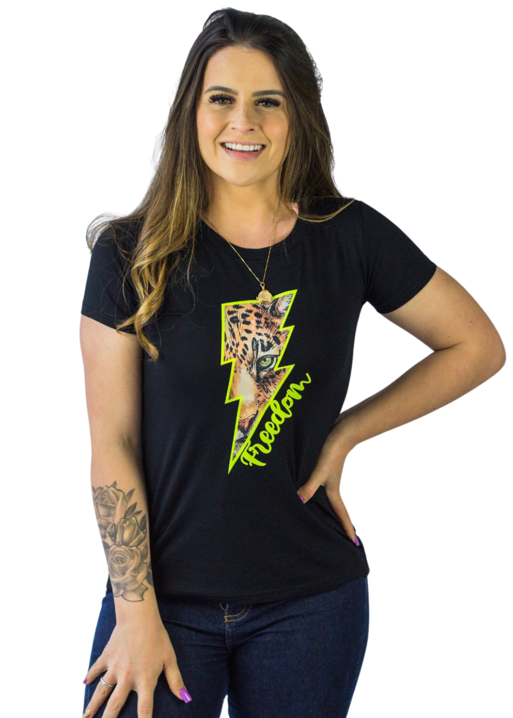 Blusa Feminina Basica Manga Curta Adulto Viscose/elastano