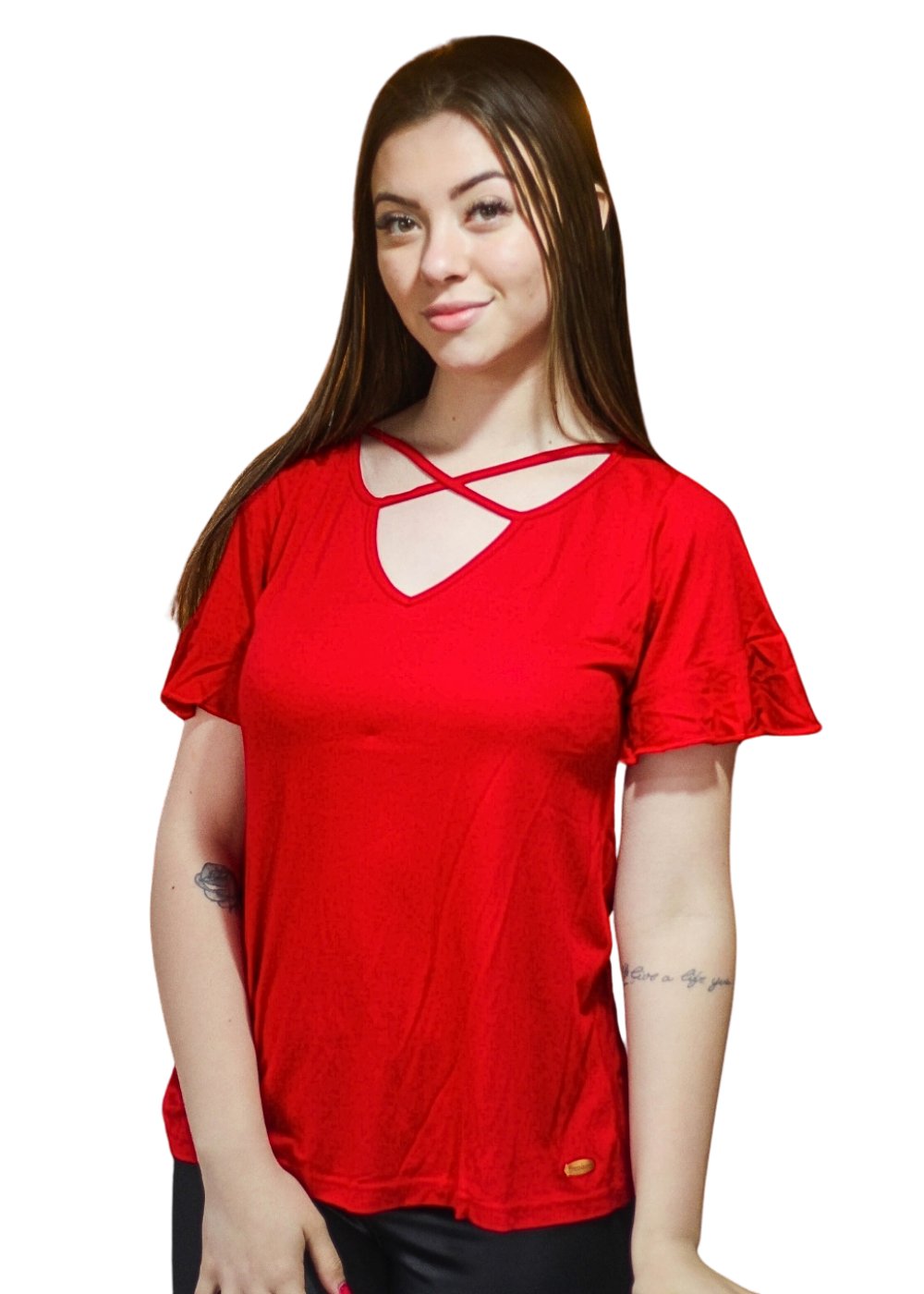 Blusa Feminina Basica Manga Curta Adulto Viscose/elastano