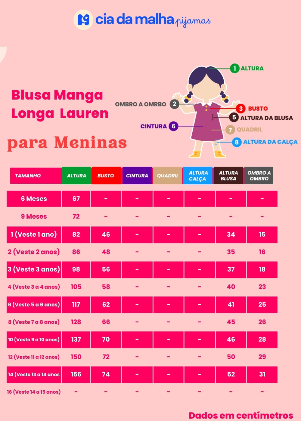 BLUSA INFANTIL MANGA LONGA MENINAS FEMININA JUVENIL ALGODÃO
