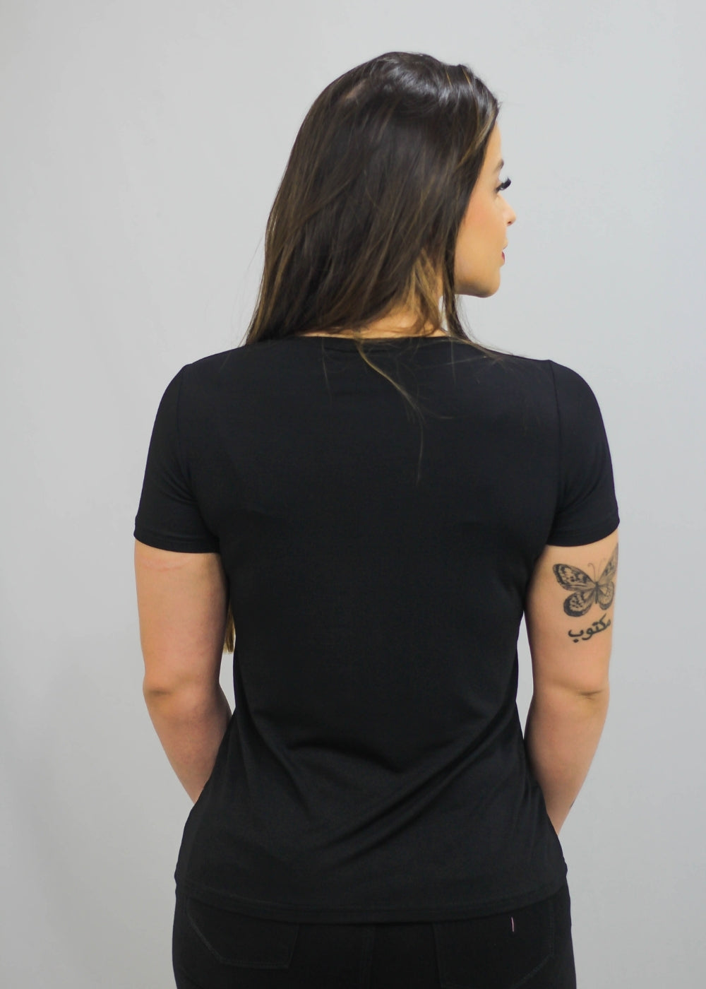 Blusa Feminina Basica Manga Curta Adulto Viscose/elastano