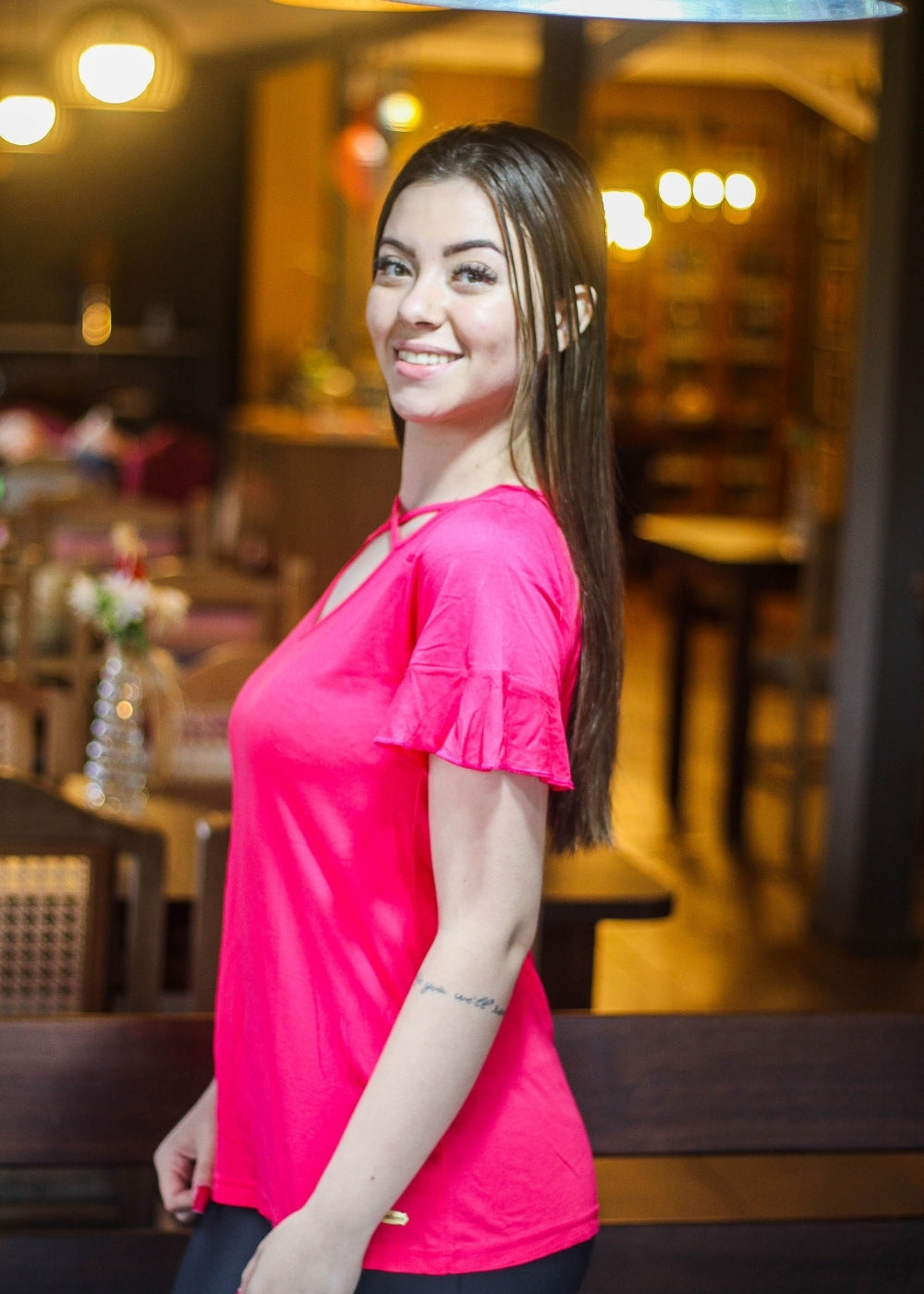 Blusa Feminina Basica Manga Curta Adulto Viscose/elastano