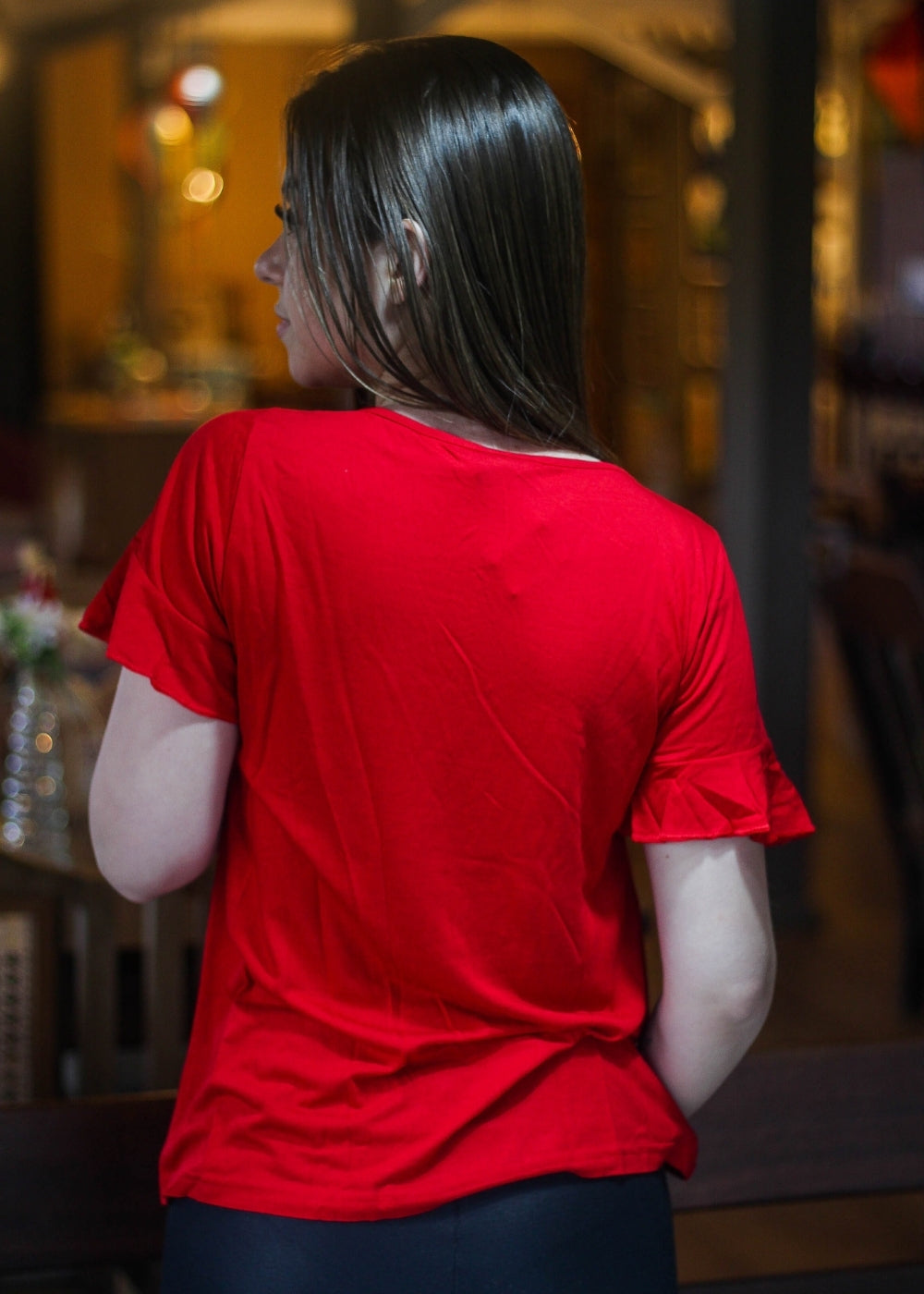 Blusa Feminina Basica Manga Curta Adulto Viscose/elastano