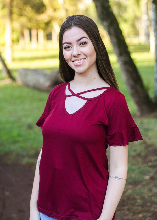 Blusa Feminina Basica Manga Curta Adulto Viscose/elastano