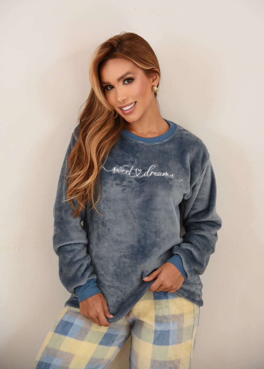 Pijama Feminino Adulto Fleece Inverno Plus Size Soft Plush Longo