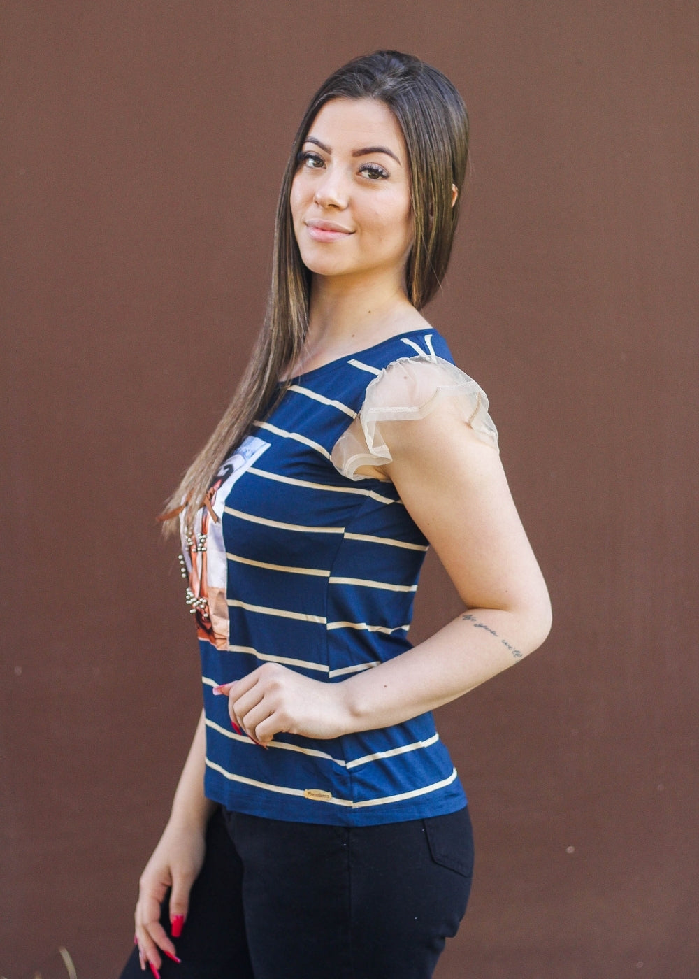 Blusa Feminina Basica Manga Curta Adulto Viscose/elastano