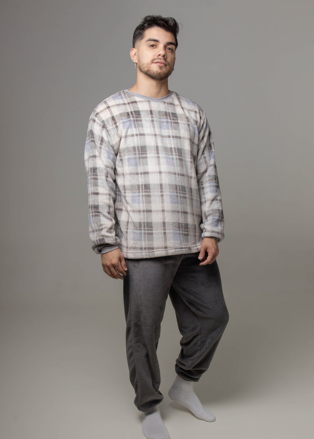 Pijama Masculino Inverno Adulto Fleece Plush Soft Quentinho.