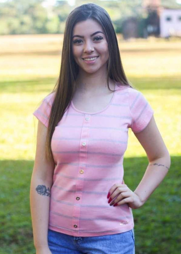 Blusa Feminina Basica Manga Curta Adulto Viscose/elastano