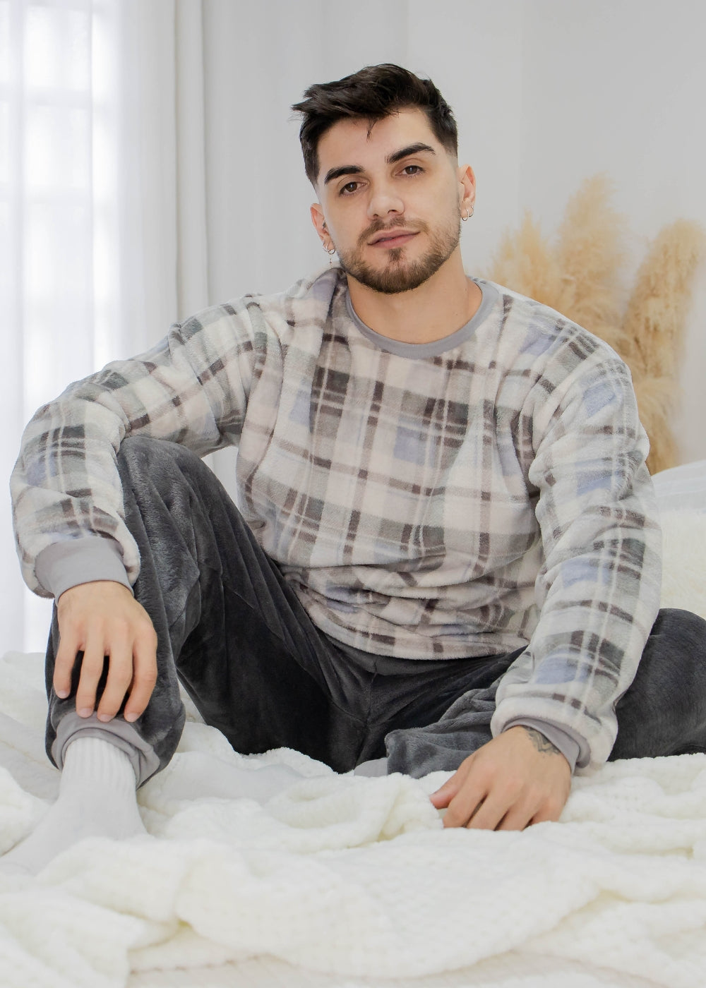 Pijama Masculino Inverno Adulto Fleece Plush Soft Quentinho.