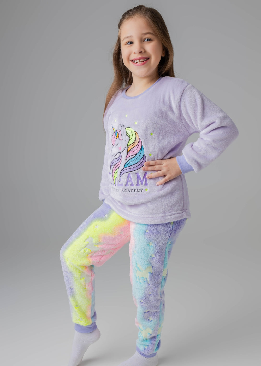 Pijama Infantil Meninas Inverno Fleece Soft Longo - Novo