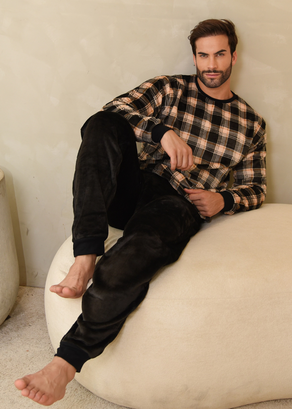 Pijama Masculino Inverno Adulto Fleece Plush Soft Quentinho.