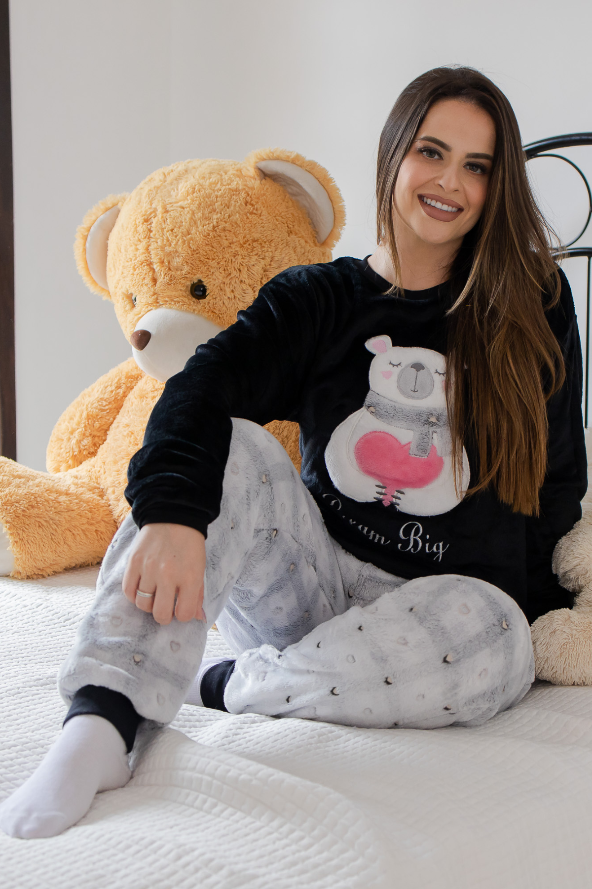 Pijama Inverno Feminino Adulto Fleece Soft Plush