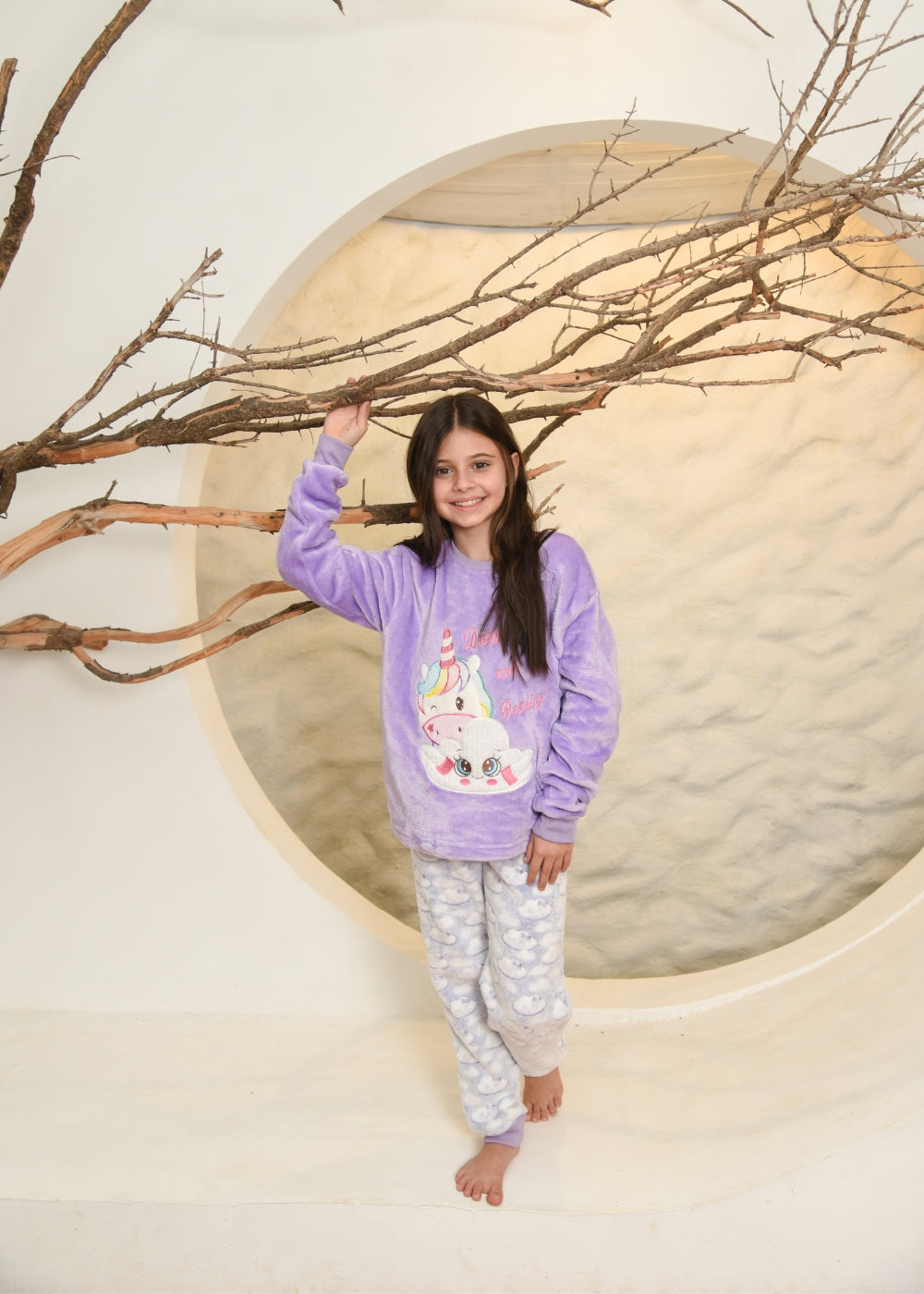 pijama fleece infantil meninas soft longo