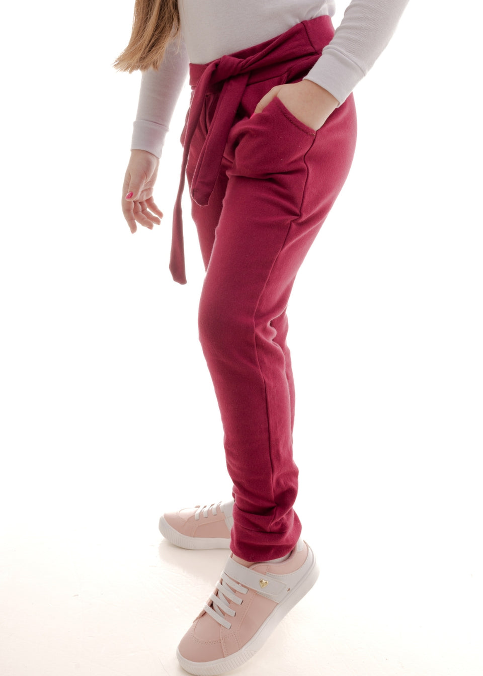 Calça Moletom Feminino Infantil Menina Juvenil Quente Para O Frio