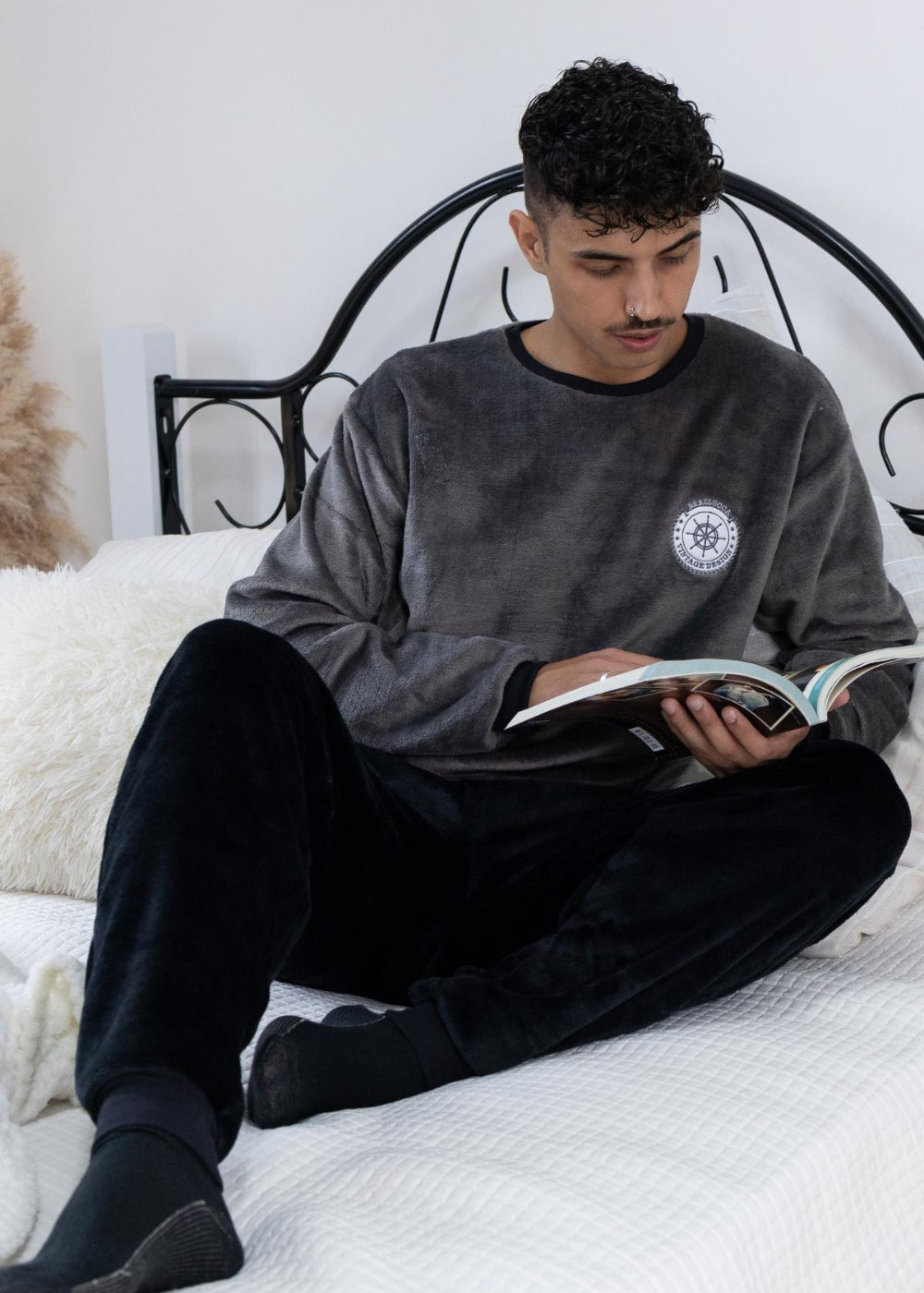 Pijama Masculino Inverno Adulto Fleece Plush Soft Quentinho.