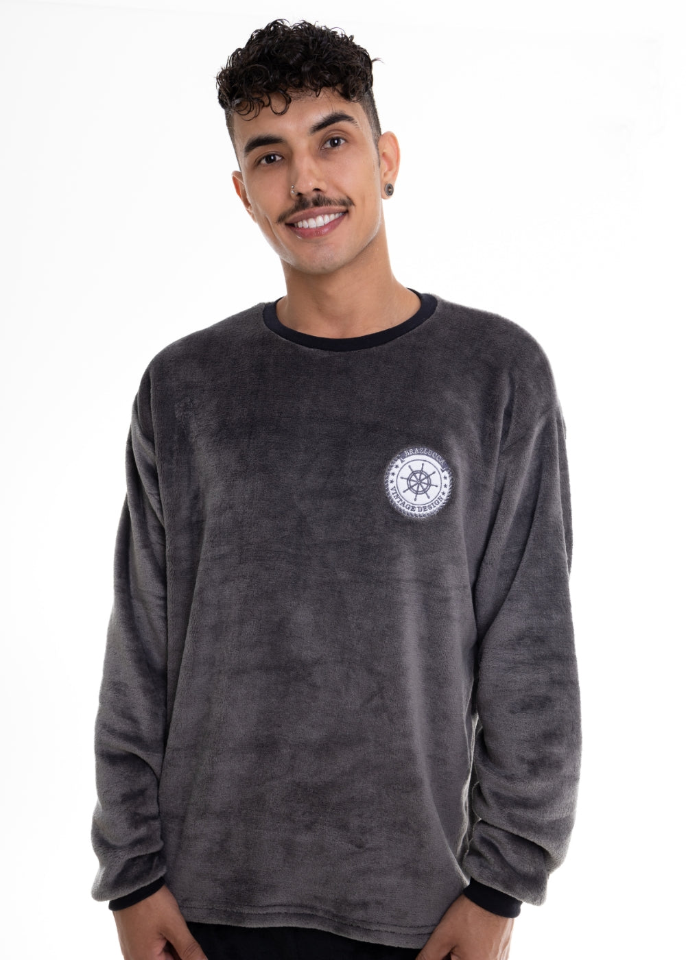 Pijama Masculino Inverno Adulto Fleece Plush Soft Quentinho.