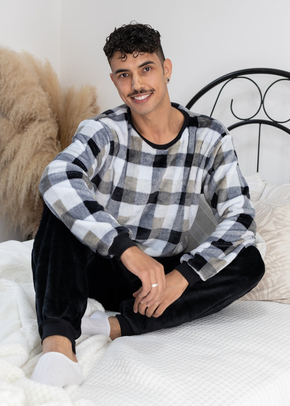 Pijama Masculino Inverno Adulto Fleece Plush Soft Quentinho.
