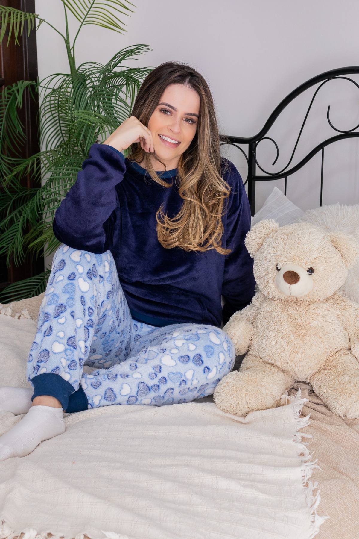 Pijama Inverno Feminino Adulto Fleece Soft Plush