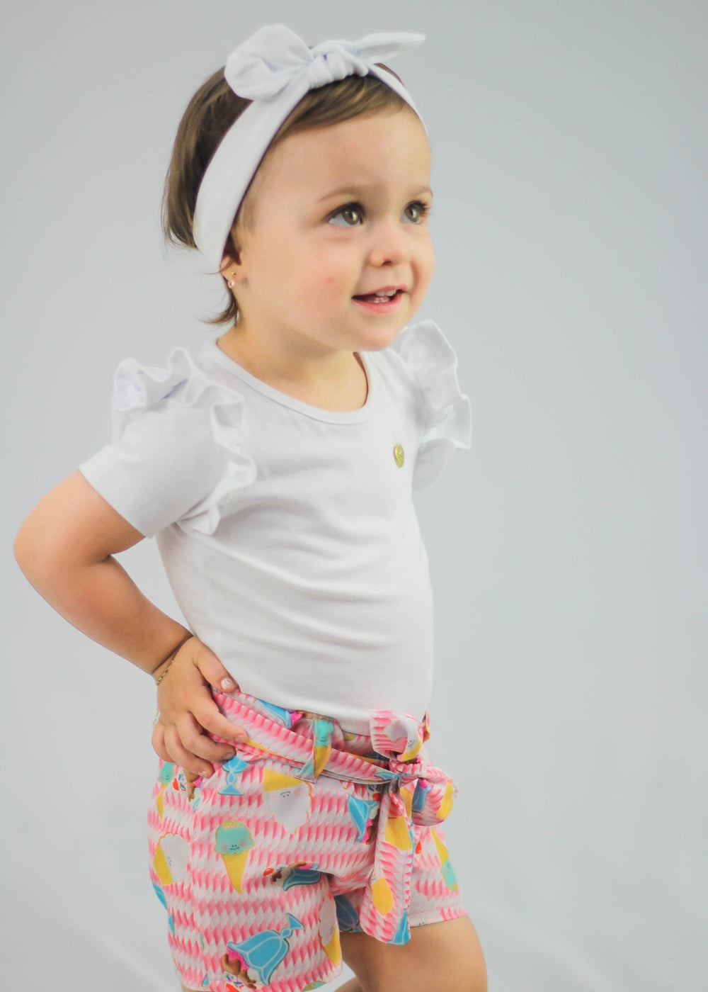CONJUNTO INFANTIL MENINA SHORT SAIA MENINAS FEMININO ALGODÃO