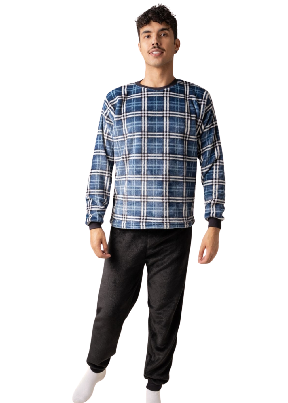Pijama Masculino Inverno Adulto Fleece Plush Soft Quentinho.