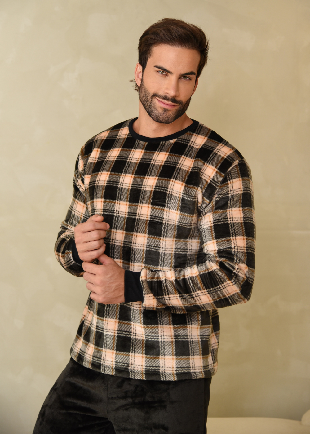 Pijama Masculino Inverno Adulto Fleece Plush Soft Quentinho.