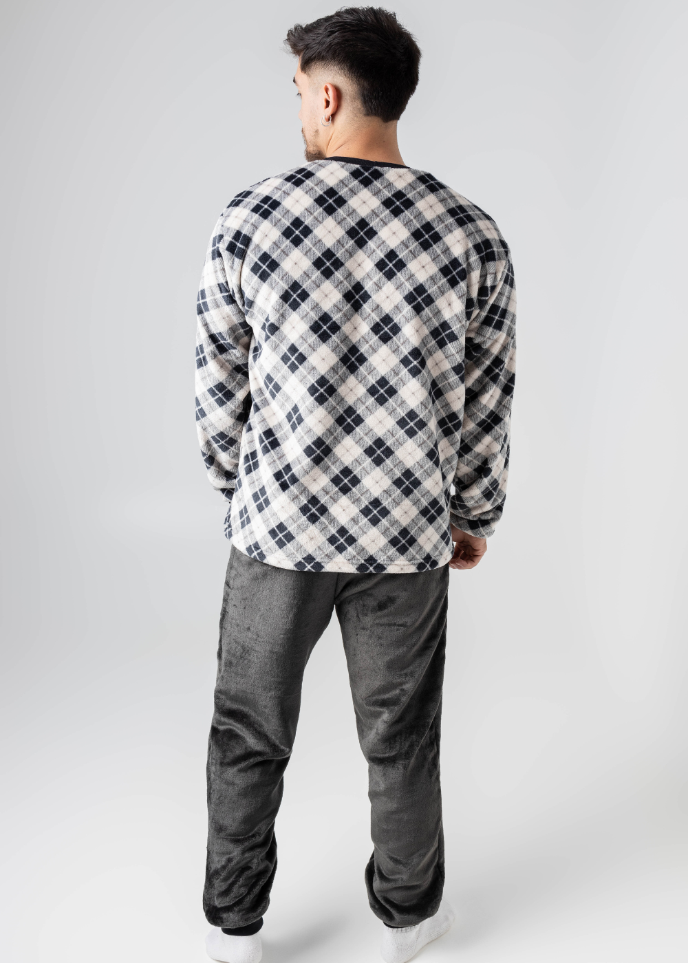 Pijama Masculino Inverno Adulto Fleece Plush Soft Quentinho.