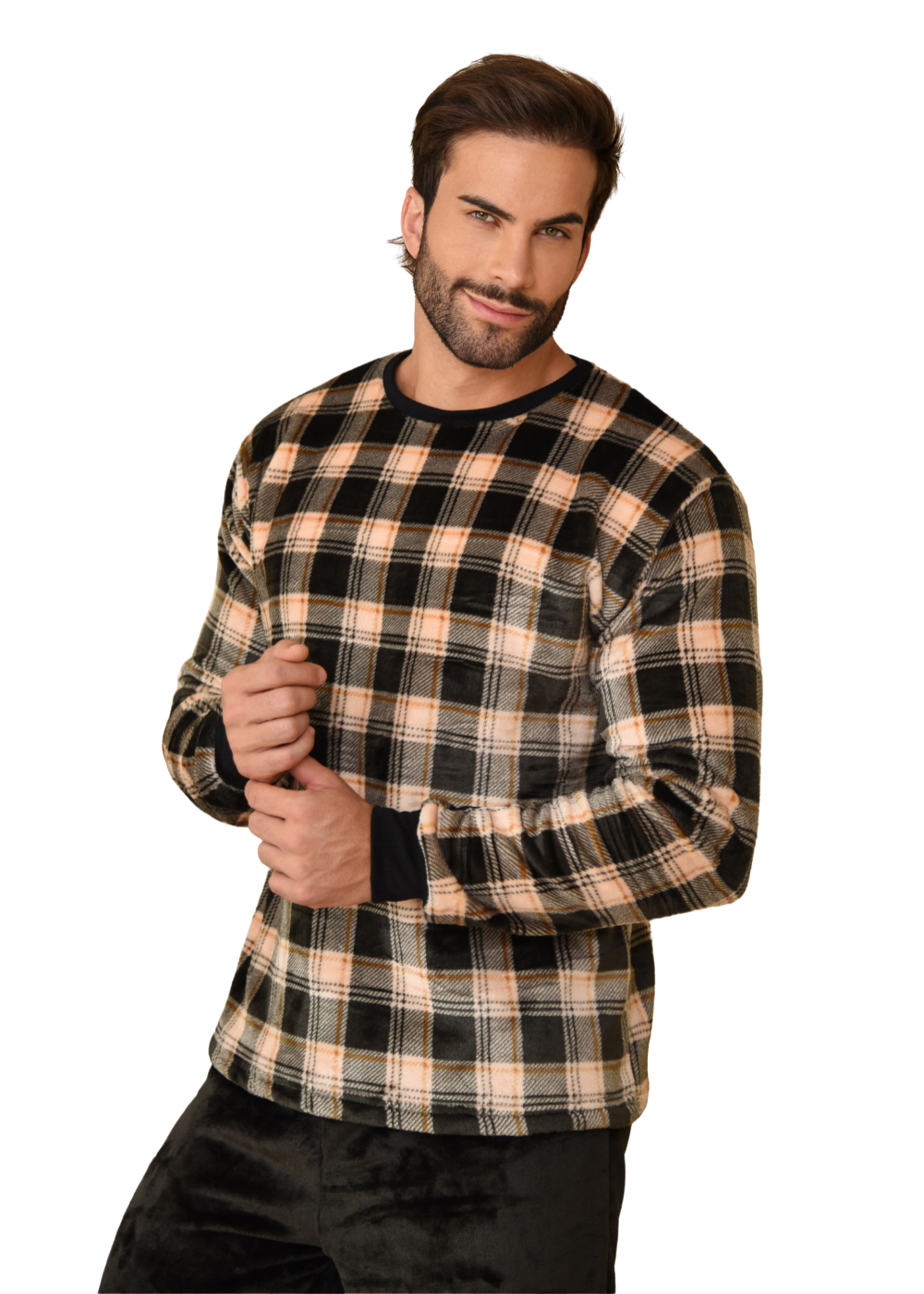 Pijama Masculino Inverno Adulto Fleece Plush Soft Quentinho.