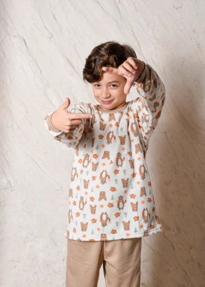 Pijama Infantil Masculino Meninos Juvenil Moletinho Inverno