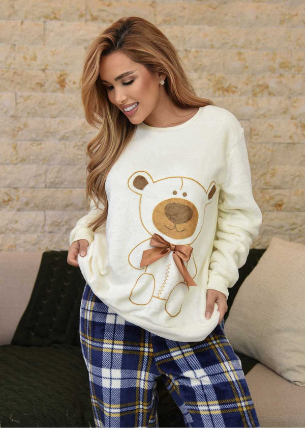 Pijama feminino Adulto Fleece Inverno Plus Size Soft Plush Longo