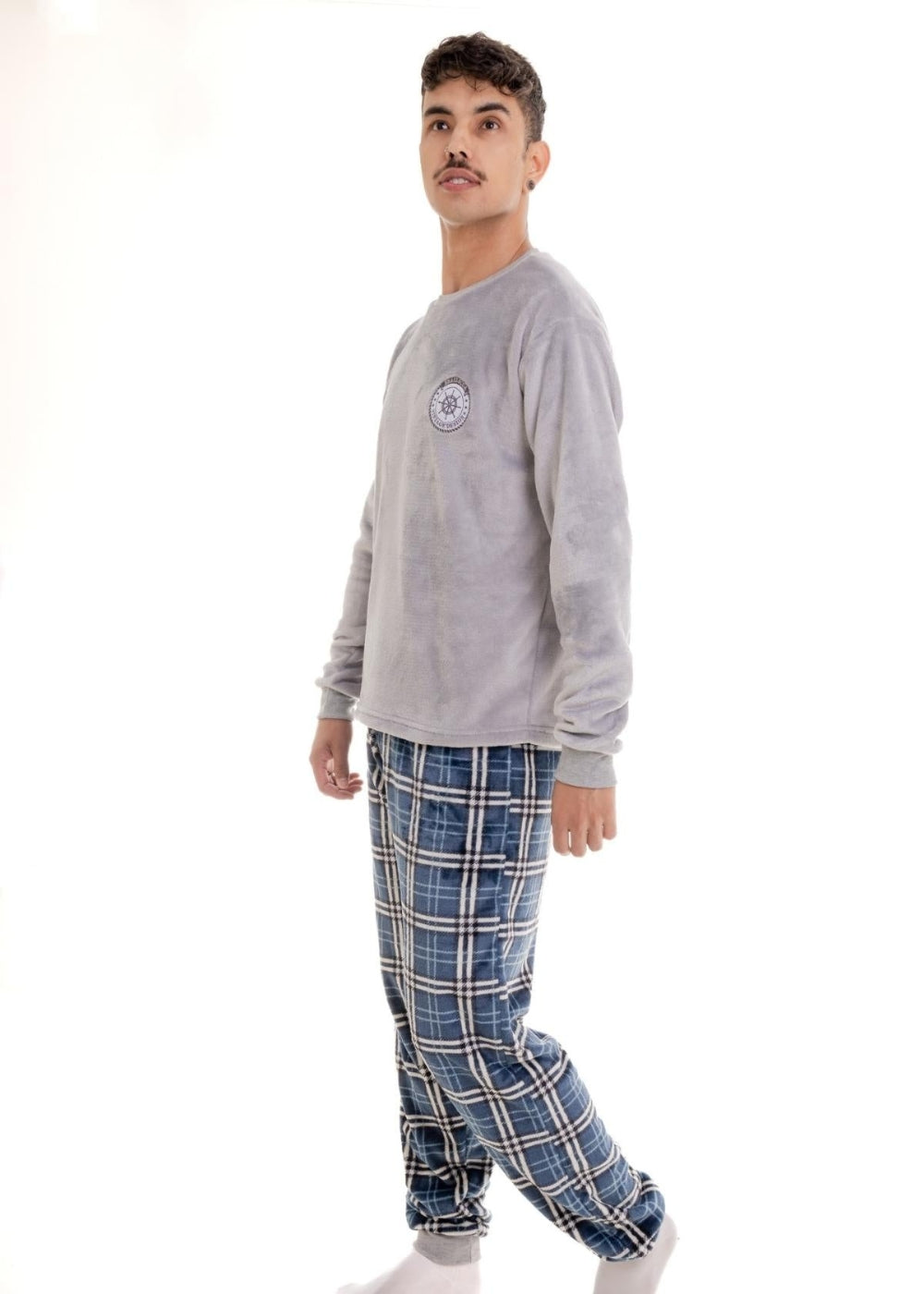 Pijama Masculino Inverno Adulto Fleece Plush Soft Quentinho.