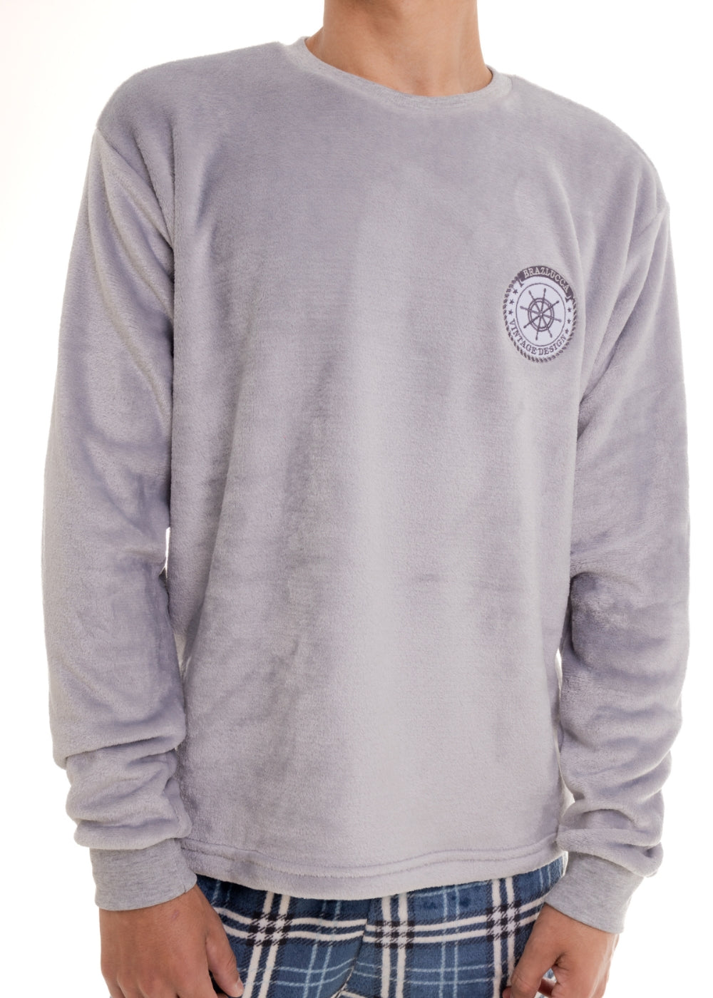 Pijama Masculino Inverno Adulto Fleece Plush Soft Quentinho.