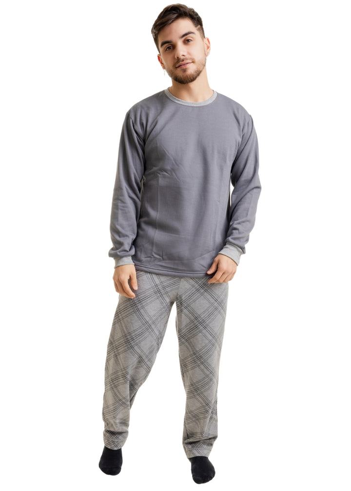 PIJAMA INVERNO MOLETOM CIA DA MALHA MESCLA FLANELADO