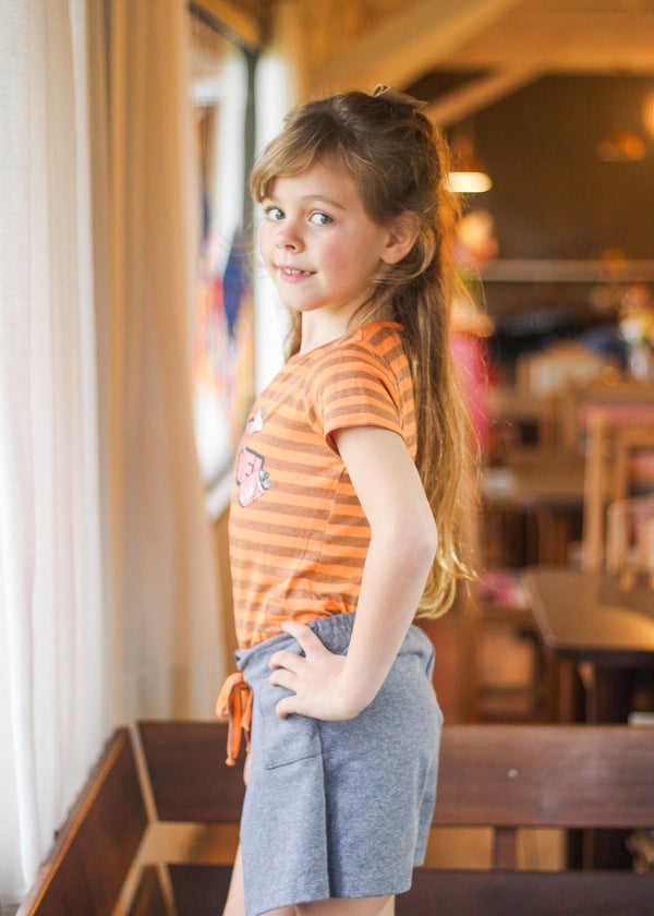 CONJUNTO INFANTIL MENINA SHORT SAIA MENINAS FEMININO ALGODÃO