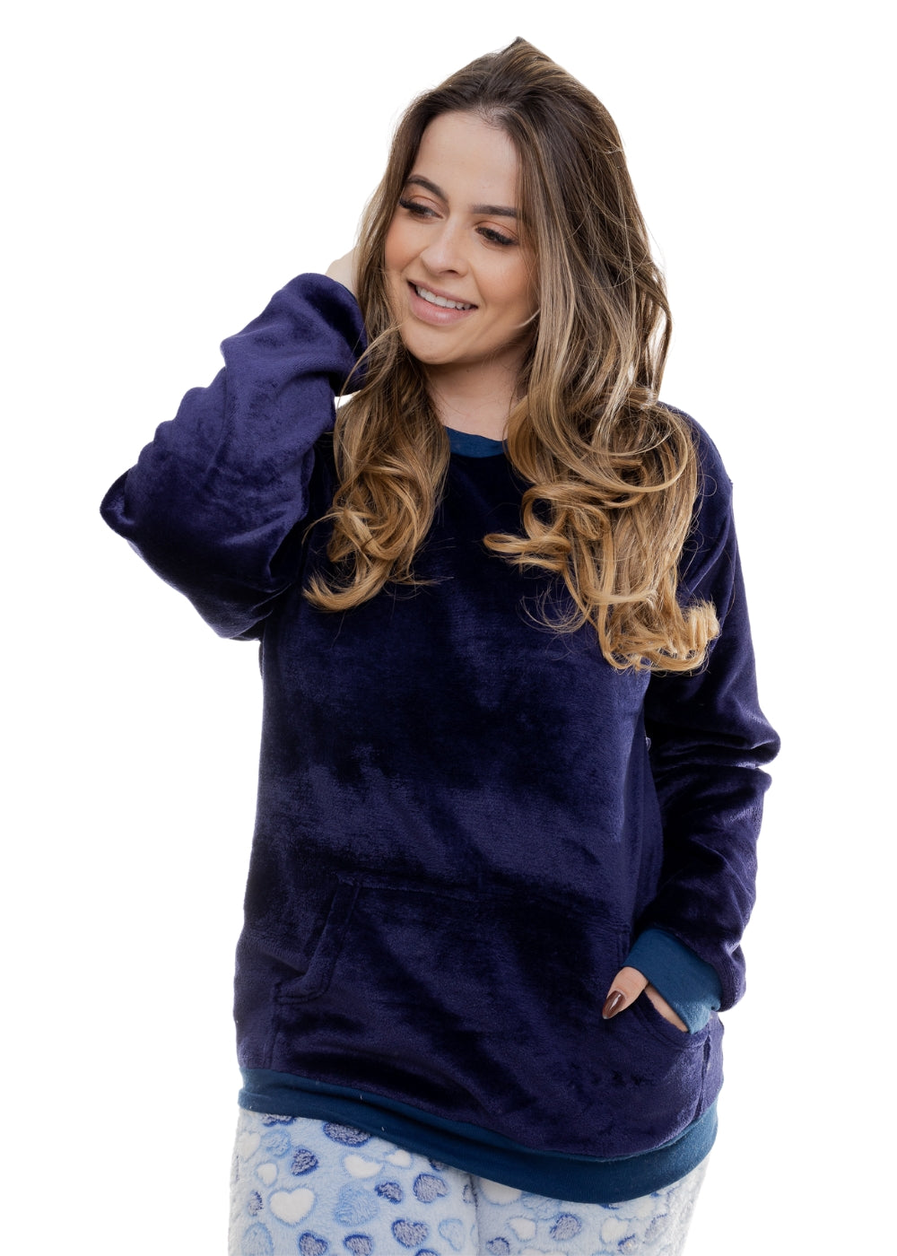 Pijama feminino Adulto Fleece Inverno Plus Size Soft Plush Longo