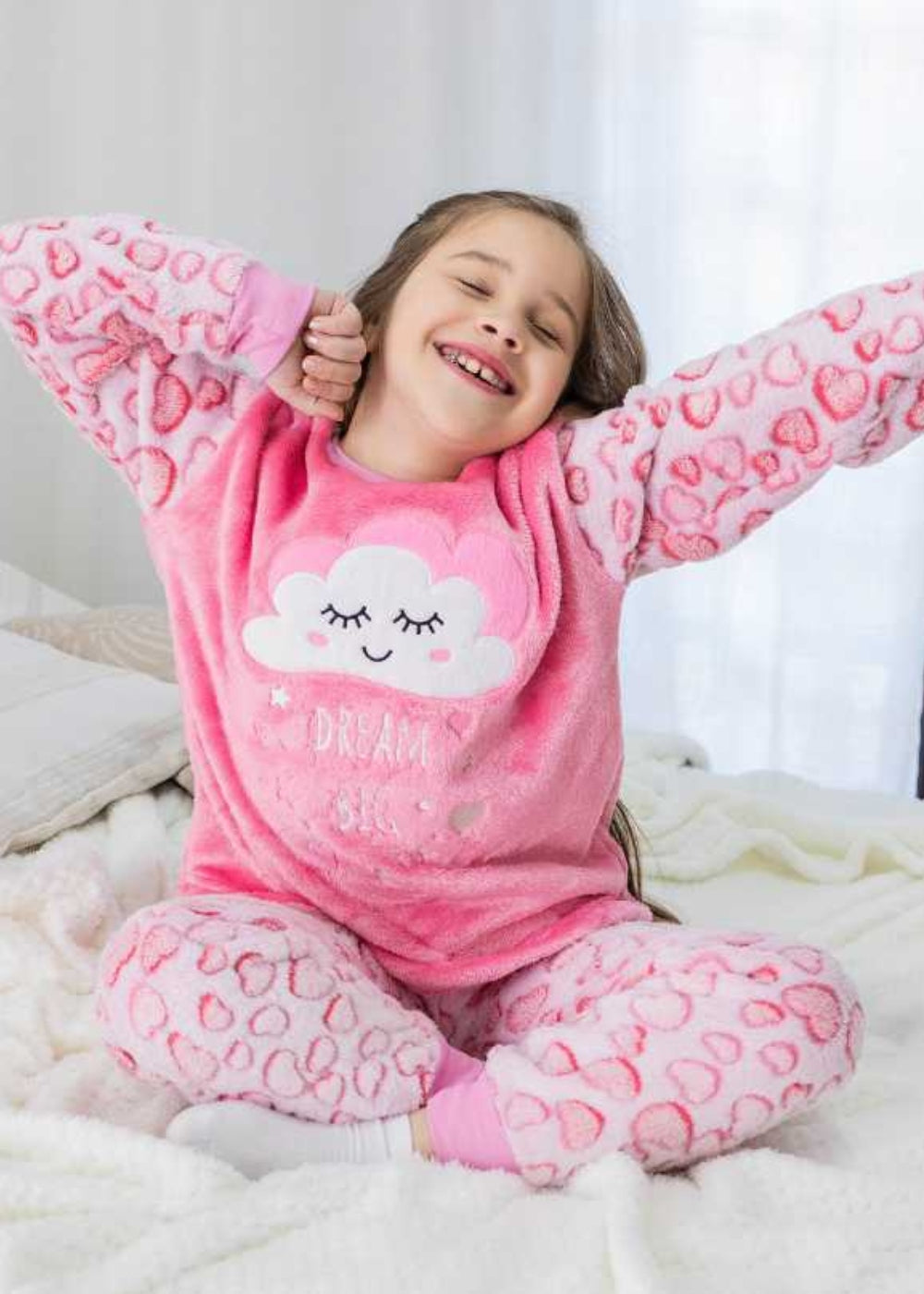 Pijama Infantil Meninas Inverno Fleece Soft Longo - Novo